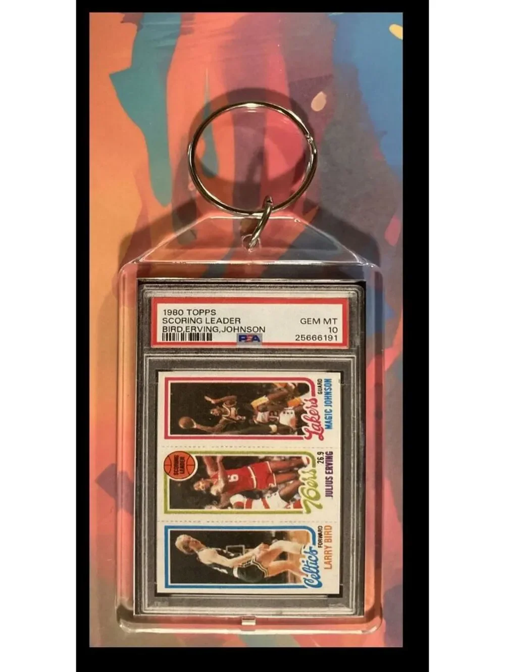 2993 Larry Bird 1980 Rookie PSA Style - Custom Made Keychain - A Great Gift